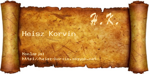 Heisz Korvin névjegykártya