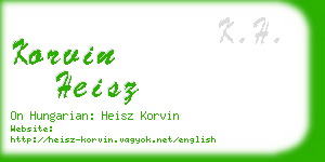 korvin heisz business card